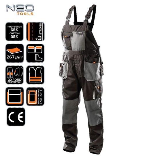 ΦΟΡΜΑ ΕΡΓΑΣΙΑΣ ΜΕ ΤΙΡΑΝΤΕΣ 65% POLYESTER, 35% ΒΑΜΒΑΚΕΡΟ NEO TOOLS